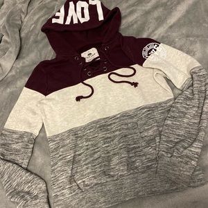 tricolor drawstring hoodie, size: M